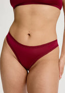 The Micro Lace Trim Thong- Rosewood