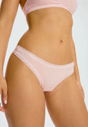 The Micro Lace Trim Thong- Soft Pink
