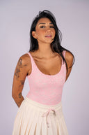 Pointe Lace Scoop Bodysuit- Ballet Pink