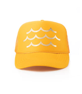 Wave Trucker Hat Yellow Gold