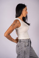 Nikki Jersey Tank - White
