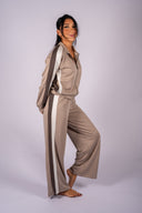 Side Stripe Pants - Taupe
