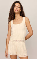 Ella Lace Tank- Standstone