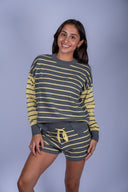 Balboa Short - Butter Gray Stripe