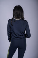Bonnie Knit Half Zip- Indigo/White
