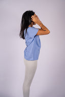Emily Crew Neck Relax Fit Tee Pilates- Bell Blue