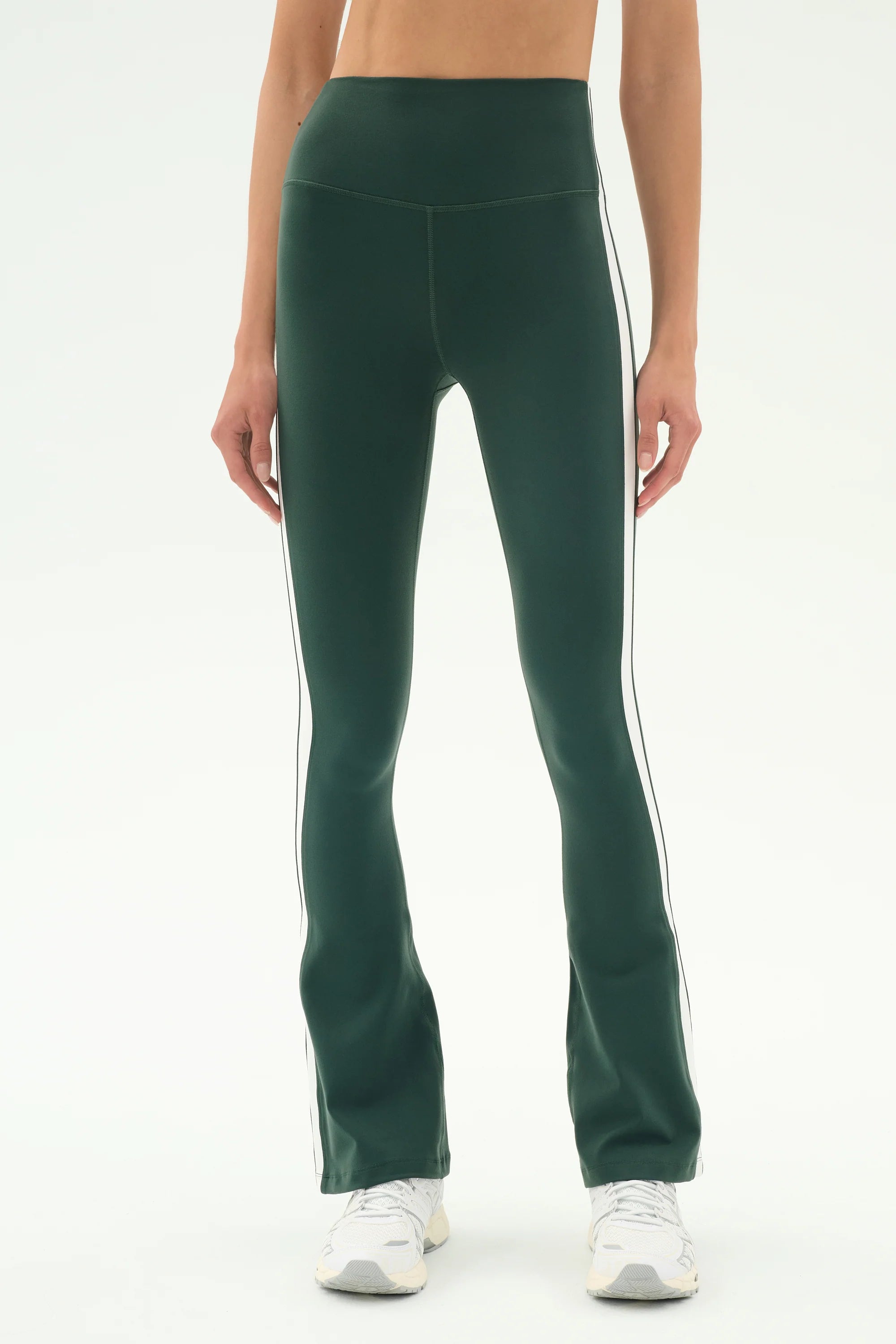 Raquel High Waist Supplex Flare 30- Military/White