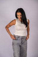 Nikki Jersey Tank - White