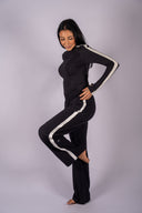 Isabelle Airweight Lite Mock Neck - Black / Creme