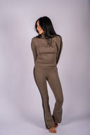 Raquel High Waist Supplex Flare 30 - Lentil / Black