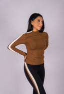 Isabella Airweight Lite Mock Neck - Toffee / Creme
