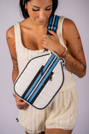 Sporty Pickleball Crossbody Bag - White Patent