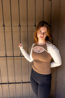 Charlotte LS Cutout Top - Latte / Cream