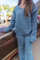 Allegra Chenille Pants- Ocean Fog