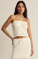 Windswept Crochet Crop Top- Cloud
