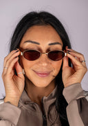 Palisades Sunglasses- Satin Gold Brown Polarized
