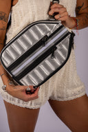 Sporty Pickleball Crossbody Bag - Silver Liquid