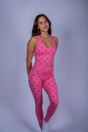Yara Top - Flamingo Fronds Waffle