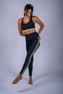 Ella High Waist Airweight 7/8 Legging- Indigo / Limeade