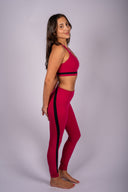 Miles High Waist Rigor 7/8 Legging - Sangria / Black