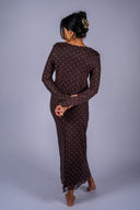 Amara Polka Dot Mesh Top - Dark Chocolate