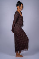 Amara Polka Dot Mesh Top - Dark Chocolate