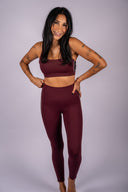 Margot Rigor Legging - Dark Cherry / Black