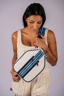Sporty Pickleball Crossbody Bag - White Patent
