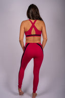 Miles High Waist Rigor 7/8 Legging - Sangria / Black