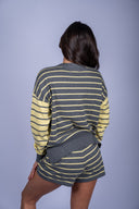 Balboa Short - Butter Gray Stripe