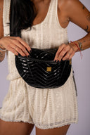 Little Runaway Moto Quilting- Black Patent