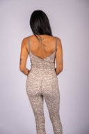 Hera Double Strap Bra Tank - Taupe Cheetah