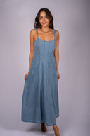 Leonora Indigo Midi Dress- Indigo