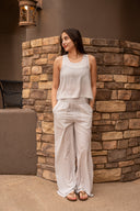 Sheer Ease Tank - Ash Grey / White Stripe