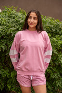Vintage Oversized Crew - Wild Orchid / White