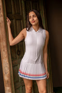 Bria Dress - Bright White Horizon