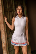 Bria Dress - Bright White Horizon