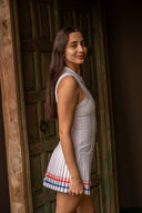 Bria Dress - Bright White Horizon
