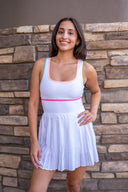Antonia Dress - Hibiscus Cove White