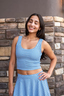 Check Yourself Crop Top- True Navy