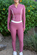 Long Sleeve Quarter Zip Persist Top - Deco Rose Frost