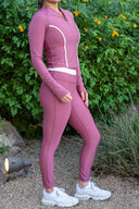 Long Sleeve Quarter Zip Persist Top - Deco Rose Frost