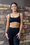 Vivid Sports Bra- Black/Leopard