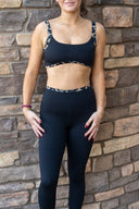 Vivid Sports Bra- Black/Leopard