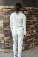 Brushed Rib Bungee Jogger - Chalk