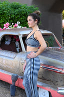 Olympia Top - Slate Gingham