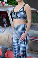Olympia Top - Slate Gingham