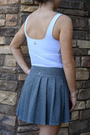 Heather Ponte Pleated Skort - Charcoal Heather