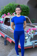 Vita Full Length Legging - Bright Navy / Whisper White