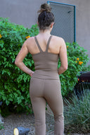Angel Folded Waist Flare Pants - Latte